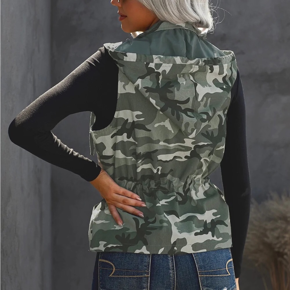 Camouflage Camo Utility Vest Full zip - Picture 3 of 7